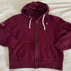 Polo by Ralph Lauren Maroon Zip-Up Hoodie, Women’s Large